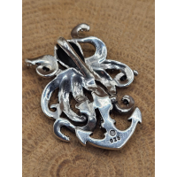 Echt zilveren hanger Inktvis met Anker 